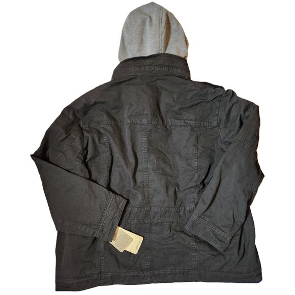 Levi's Washed Cotton Hooded Military Jacket – Men's Size 2XL Black - Picture 2 of 8